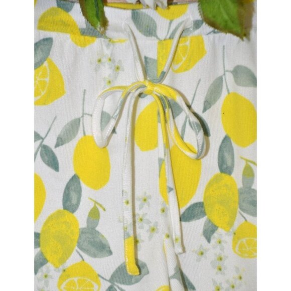 Cute Free Press Elastic Waist Pull On Ribbed Shorts Size M Lemon Pattern - Picture 2 of 8